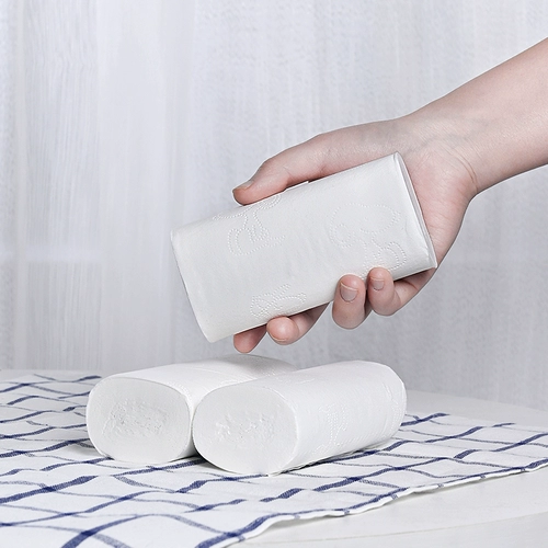 悦竹风语 Основная рулона бумага Семейная салфетка Бумажная рулона Трубная туалетная бумага туалетная бумага 48 рулонов полной коробки доступная установка