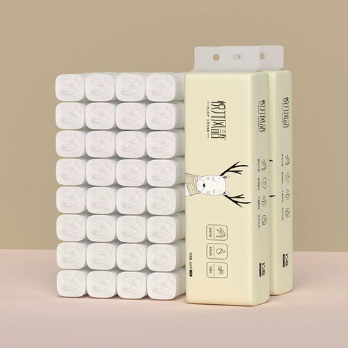 悦竹风语 Основная рулона бумага Семейная салфетка Бумажная рулона Трубная туалетная бумага туалетная бумага 48 рулонов полной коробки доступная установка