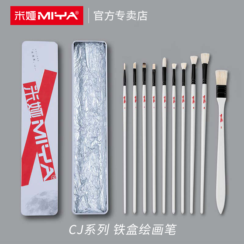 Mia cj watercolor pen 10 pieces of art test training beginner brush combination oil painting acrylic gouache special painting pen fan-shaped pen shaping pen hook line pen washing bristle