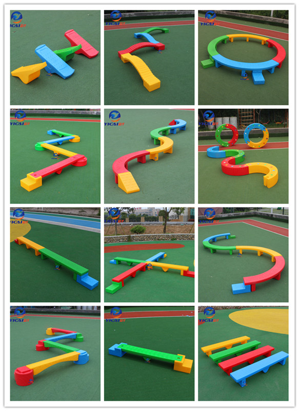 Young children's outdoor sports equipment uniwooden bridge children's sensory training device S type balance wood outdoor sports toys