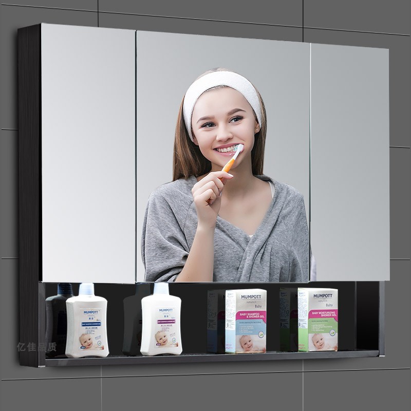 Black stainless steel bathroom mirror cabinet with lamp hanging wall style containing mirror case dressing room cabinet mirror with lamp containing cabinet