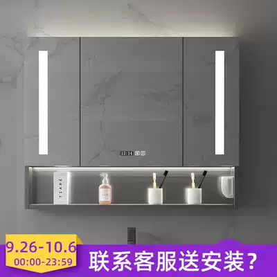 Stainless steel smart mirror cabinet storage dressing room wall bathroom with light mirror box toilet separate mirror custom