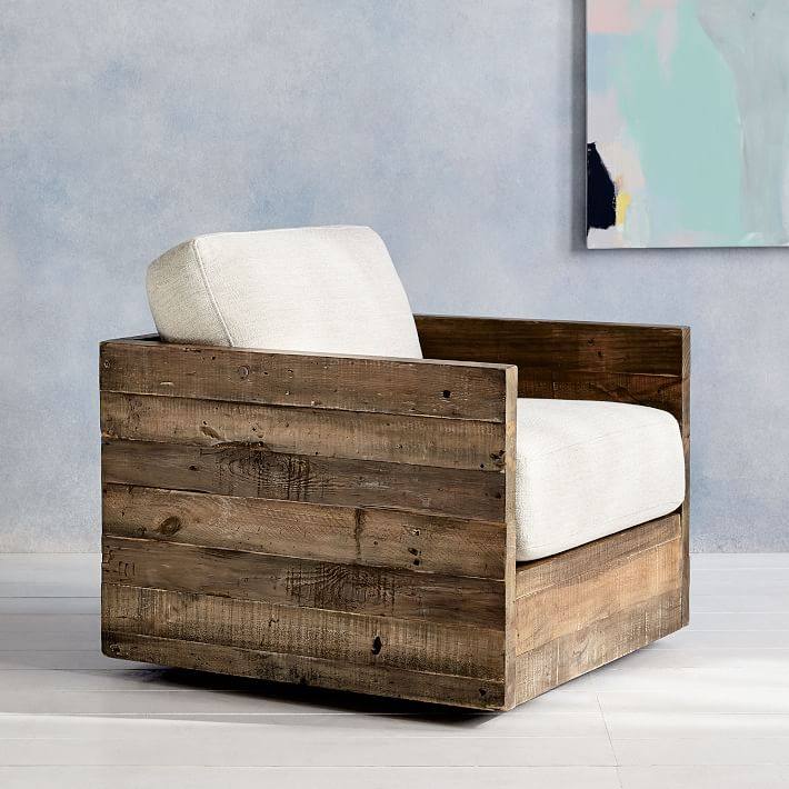 Nordic original ecological single sofa homestay style retro coffee seat creative solid wood furniture log sofa