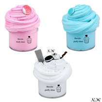 3pcs New arrival Soft Fluffy Slime Chocolate Cookies Charms
