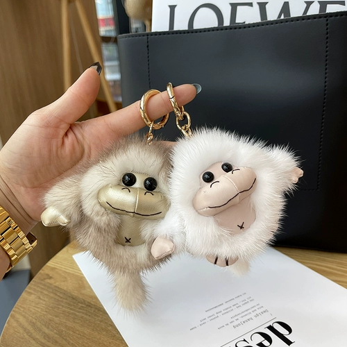 Милый брендовый брелок, плюшевая кукла, украшение на сумку, обезьяна, подарок на день рождения