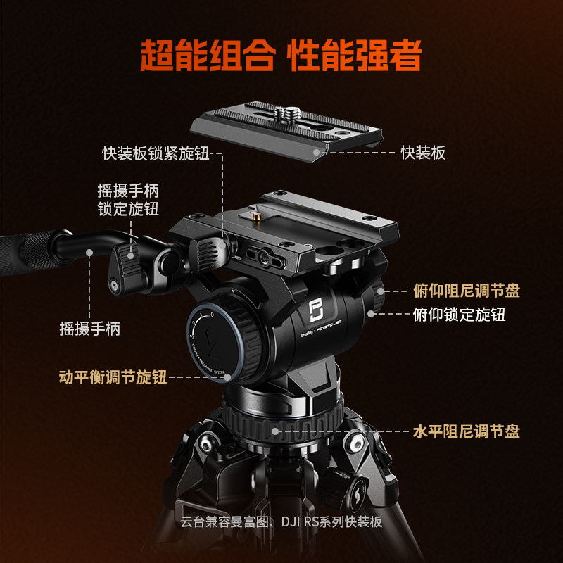 [One-Click Full Extension]Pj Carbon Fiber Tripod Smog X Potato Jet Tribex Professional Photography Tripod Camera Photography Bird Watching Hydraulic Gimbal Head