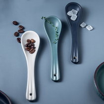 Spoon for home eating and drinking soup with high temperature resistant soup spoon small spoon Spoon Creativity Cute Commercial Restaurant Nonstick Ceramic Rice Spoon