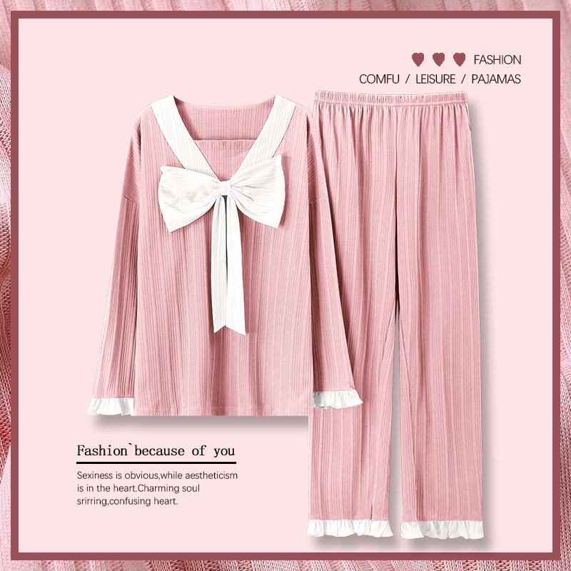 Pajamas women's spring and autumn 2022 new cotton silk homewear suits women's long-sleeved cotton thin section net red hot style