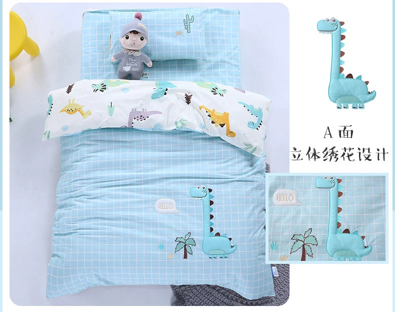 Trẻ Em Mẫu Giáo Chần Gòn 3 Bộ Nguyên Chất Cotton Vỏ Chăn Ngủ Trưa Cho Bé Chăn Bé Mẫu Giáo Chăn Ga Gối 6 Bộ 	ga giường đẹp cho bé