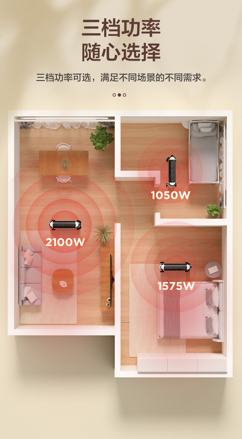 美的 硅晶电暖气 取暖器 2100W 图8