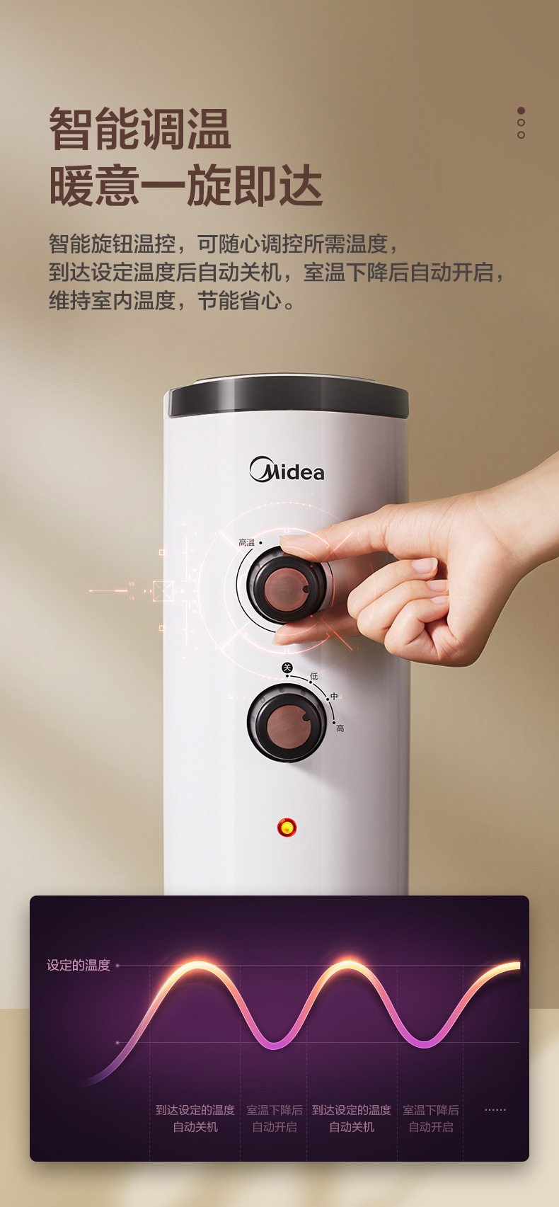美的 硅晶电暖气 取暖器 2100W 图7