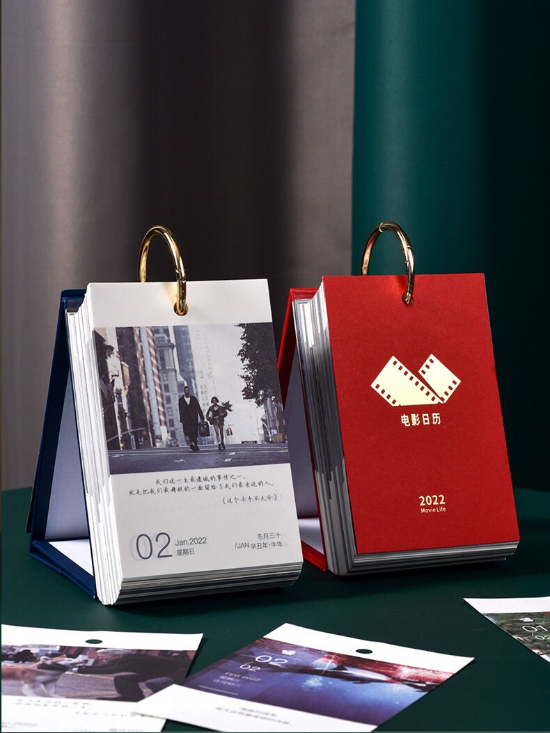 Movie Calendar 2022 Hand Torn Tiger Year One-Way Calendar Simple Literature and Art Ins Fresh Creative 2021 Table Calendar Ornaments