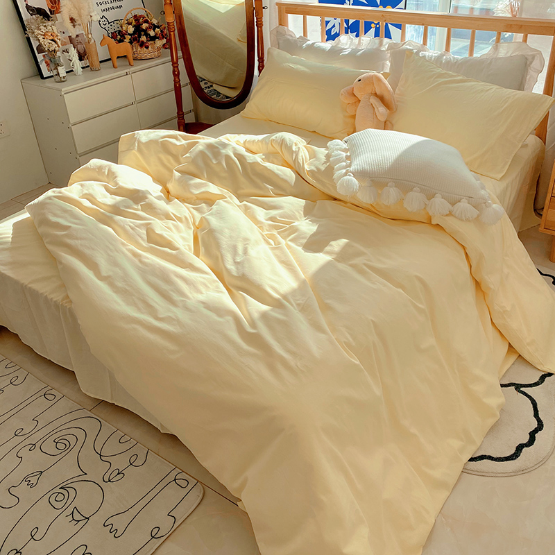 Mercury Home Textiles Washed Quilt Cover Single Cotton 100 Cotton Single Quilt Cover Double 150x200x230 Solid Color Jane