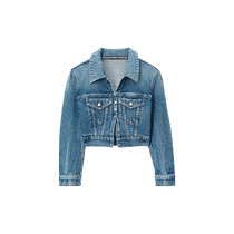 New product] alexanderwang Alexander Wang ladies denim tight motorcycle jacket jacket