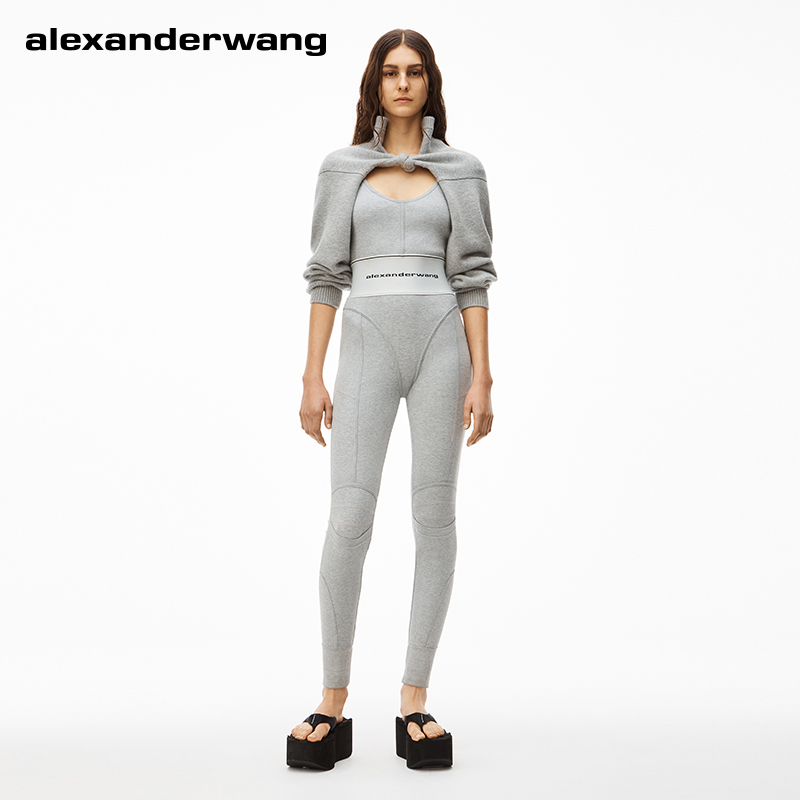 Alexander WANG Alexander King Alexander Wang Ropin weave Brand logo elastic fit pants grey