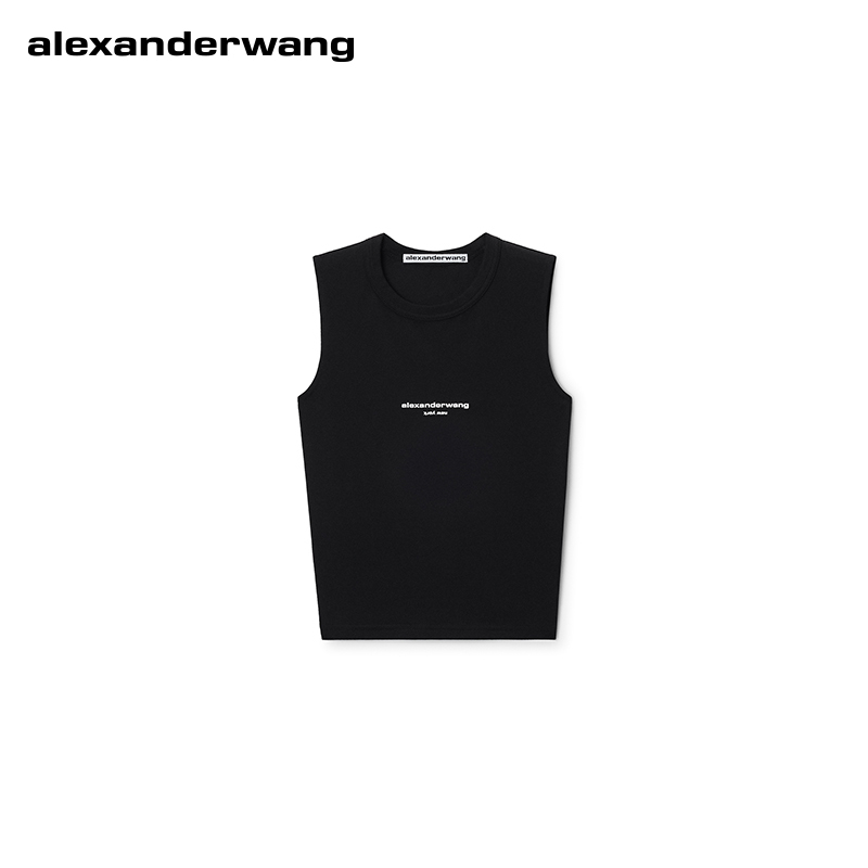 [Summer New Style] Alexanderwang Alexander Wang Official Women's Logo Slim-Fit Tank Top with Straps