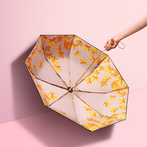 AVRNA retro double-layer sun umbrella female sunscreen anti-ultraviolet folding sunny and rainy dual-use vinyl parasol upf50