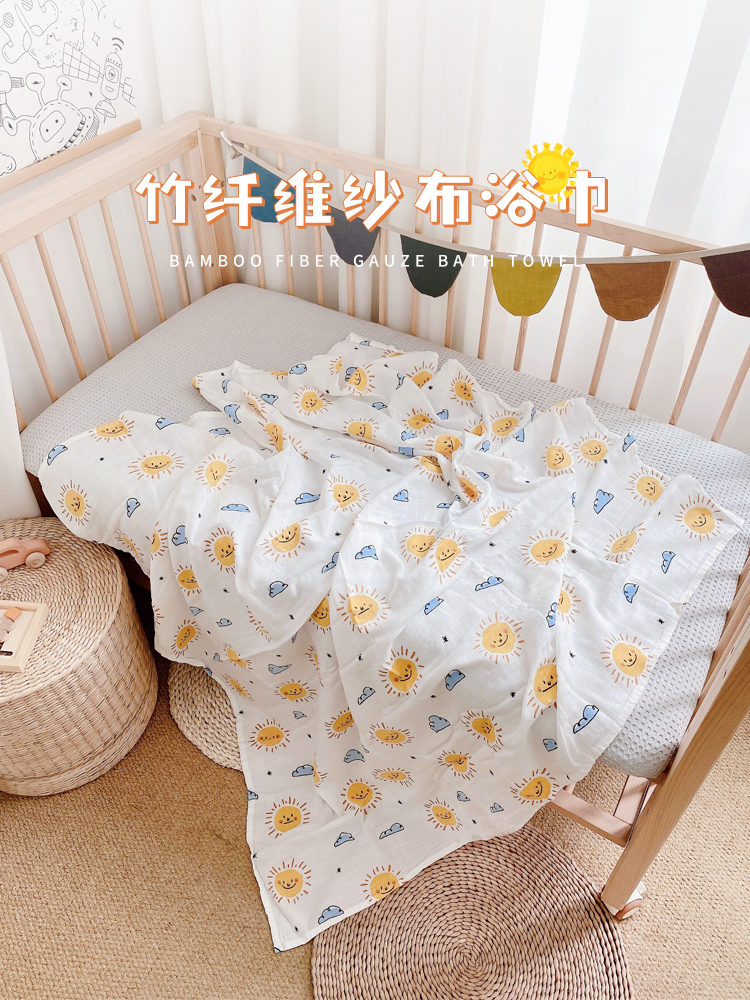 Love to baby bamboo fiber muslin gauze baby baby wrap newborn bath towel cover towel is very soft