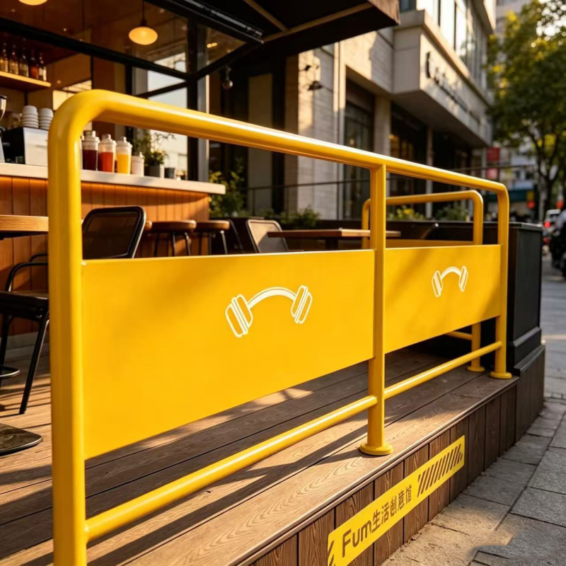 Outdoor Milk Tea Shop Anti-Collision Guardrail, Popular Commercial Street Anti-Parking Barrier, Iron Safety Fence Outdoor Milk Tea Shop Anti-Collision Guardrail, Popular Commercial Street Anti-Parking Barrier, Iron Safety Fence