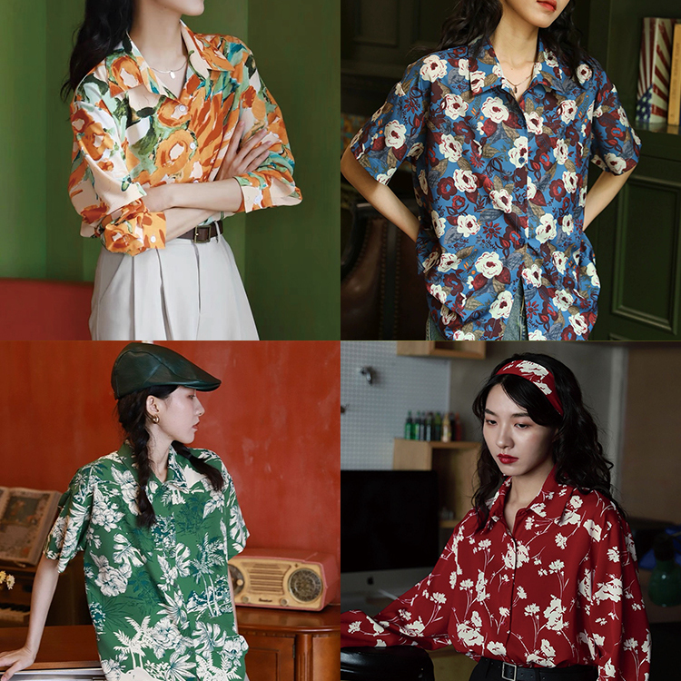 Сяовуцзяо, гонконгский ретро-стиль, литературно-художественное чувство расслабления, гавайская рубашка с цветами для мужчин и женщин в едином стиле, одежда для родителей и детей для игр на День защиты детей