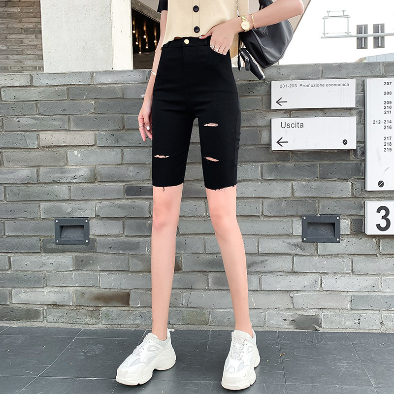 Five-point pants women's 2022 new inner pants women's outer wear summer thin high-waisted slim fit and thin elastic casual shorts