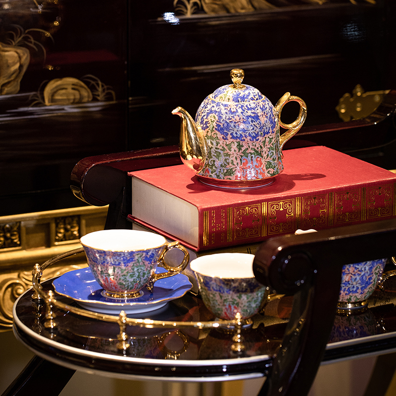 Composy luxury coffee set tea set enamel color European style English afternoon tea set light luxury high-end household