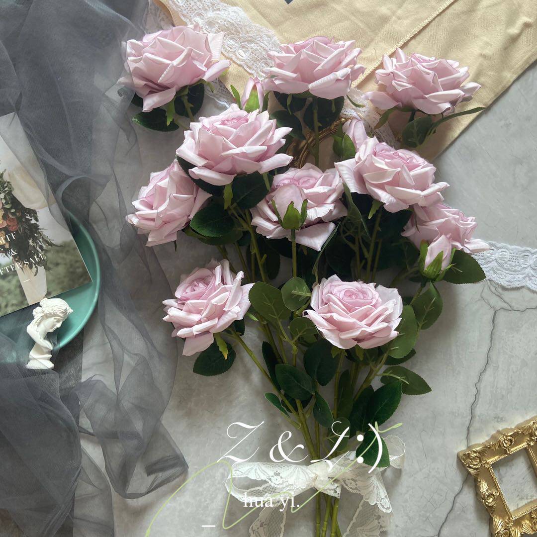 ins Nordic simulation flowers modern light lavish simulation of rose flowers fake flower photography Write real props Interior Decorative Brigade Pat