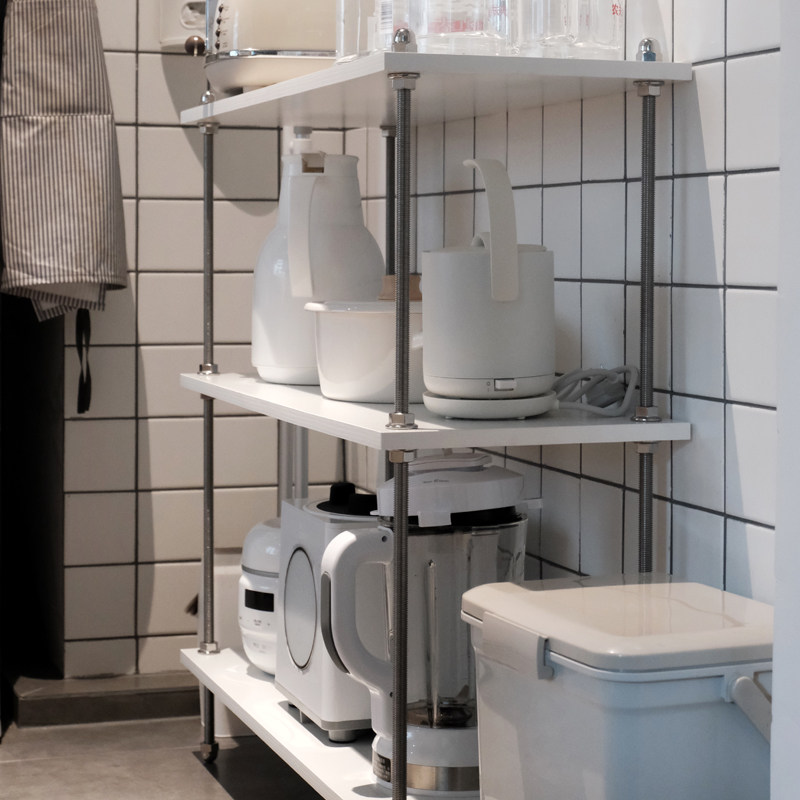 Kitchen rack pot cover supplies storage cabinet living room multi-layer storage shelf simple bookshelf landing net red finishing rack