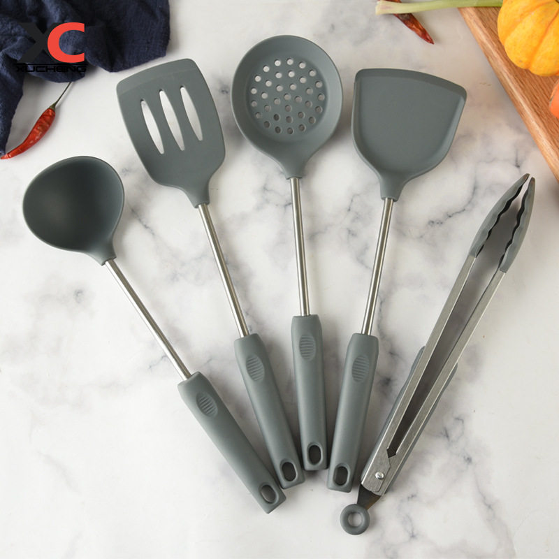 Food grade silicone pot scoop non-sticky cooksSoup spoon leaky spoon without hurting pot shovel set to high temperature