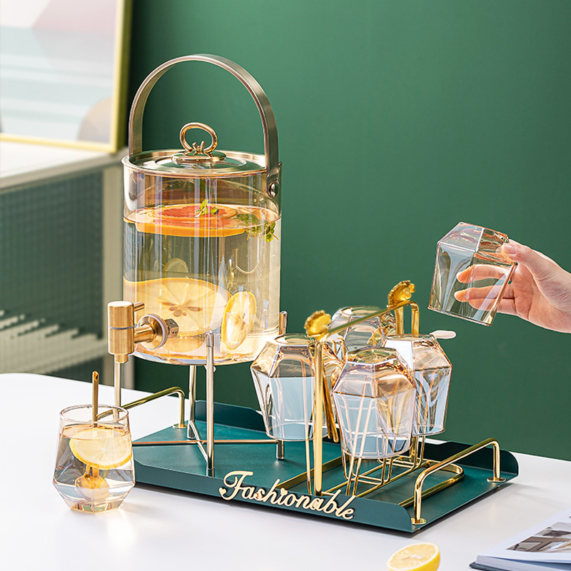Cold water jug cold water jug with tap Domestic water glass suit high temperature resistant living room glass containing water container large capacity