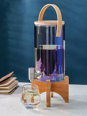 Large capacity oversized cold water bucket glass cold water bottle home high temperature resistant with faucet Nordic juice cold Kettle living room