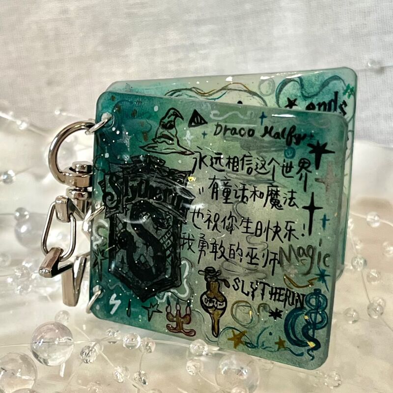 Harry Potter Merchandise Slytherin House Keychain Slytherin Girl Bag Charm Niche Stylish Giftable Collectible