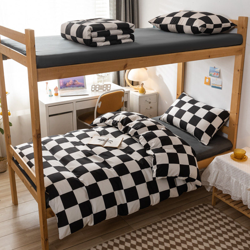 Washed Cotton Mill Wool three sets Student Dormitory Three sets bed Bedroom Sleeping Room Female Single Bed Bedding Kit