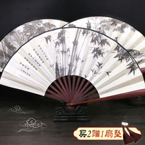 Summer China fan folding ink fan group fan Children Hanfu accessories Hand-held fan Qingming Shanghe Figure fan
