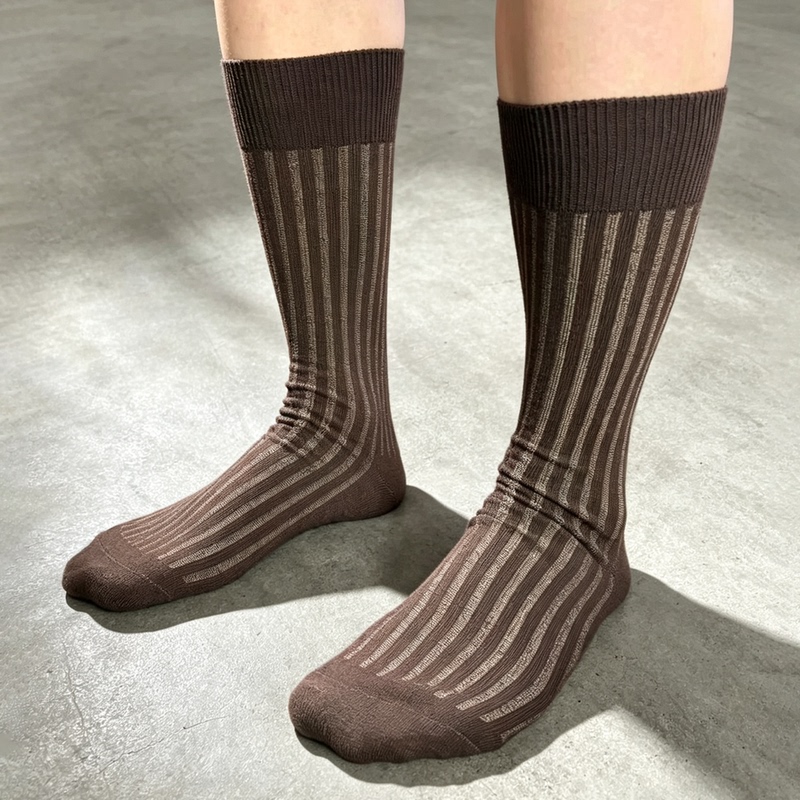 Men's Summer Long Socks, Business Gentleman Suit Socks, Deodorant Breathable Leather Shoes, Brown Pure Cotton Yarn Mid-Calf Socks Men's Summer Long Socks, Business Gentleman Suit Socks, Deodorant Breathable Leather Shoes, Brown Pure Cotton Yarn Mid-Calf Socks