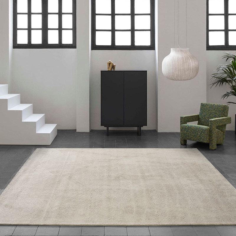 (Gayin carefully selected) Indian imported wool handmade carpet modern wabi-sabi style plain cream living room bedroom