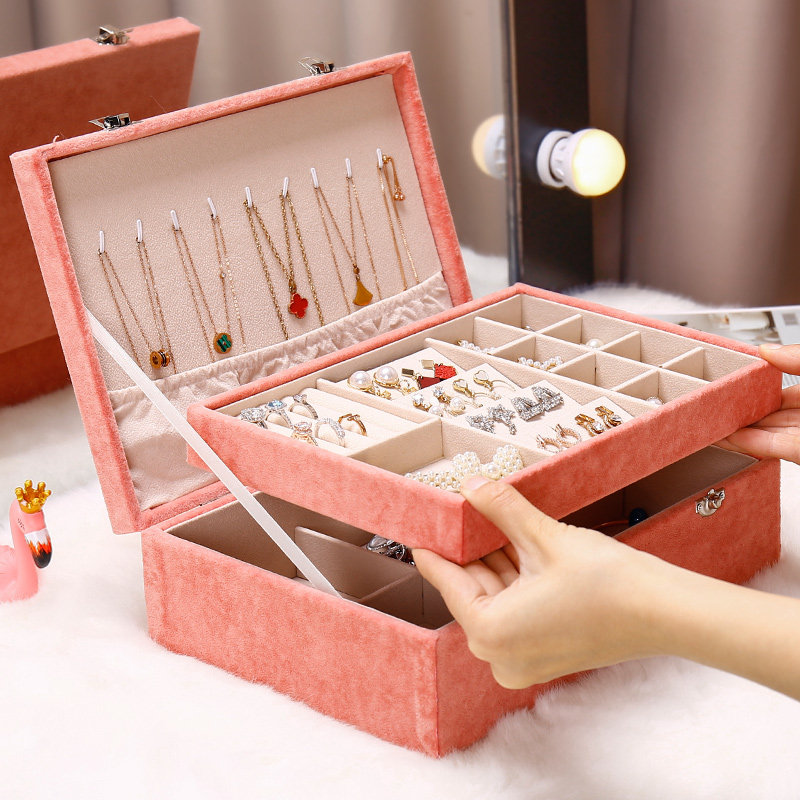 Jewellery Storage Box Ins Wind Oversized Large Capacity Home Ear Needle minimalist Fancy Delicate Ear Accessories With Lock Earrings Box