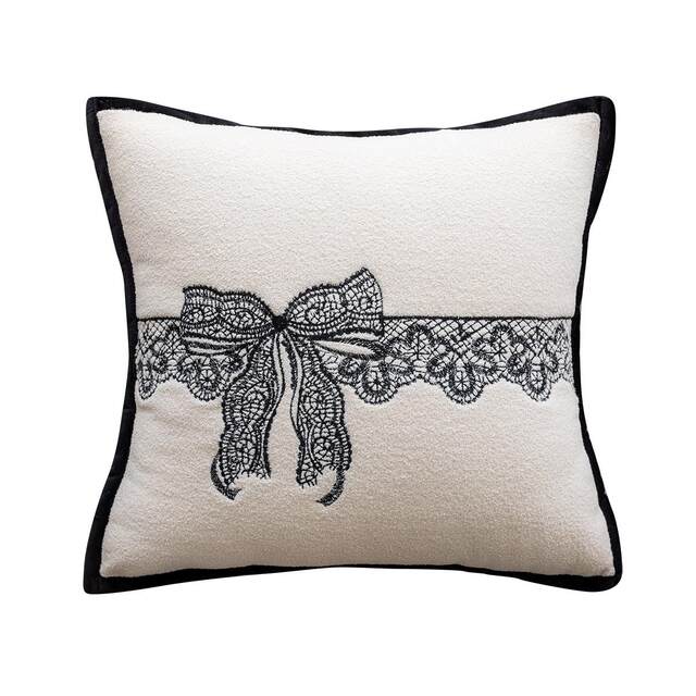 Light Luxury Black Sofa Cushion Cover with a High-End Feel, Hotel Model Room Decorative Pillow, Headboard Cushion, Bed Backrest Pillow