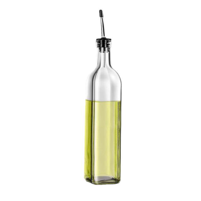 Amazon glass oil bottle 500ml dark green olive oil pot dispenser cross-border vinegar bottle set
