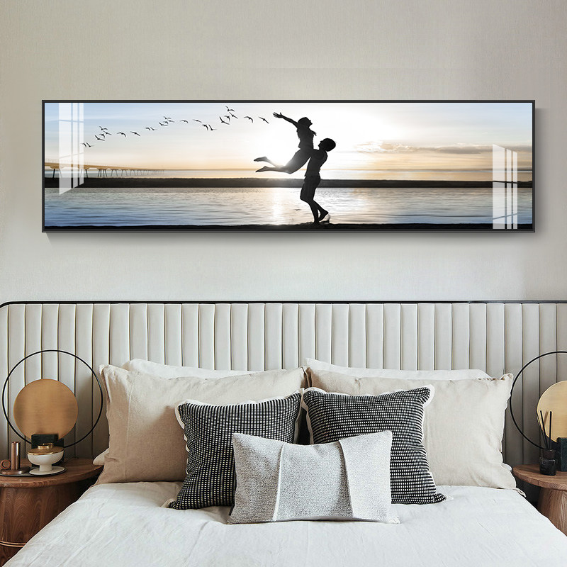 Bedroom Bedside Decoration Painting Sofa Background Wall Nordic Sea View Cozy Hanging Painting Hotel Guesthouse Modern Minima Mural