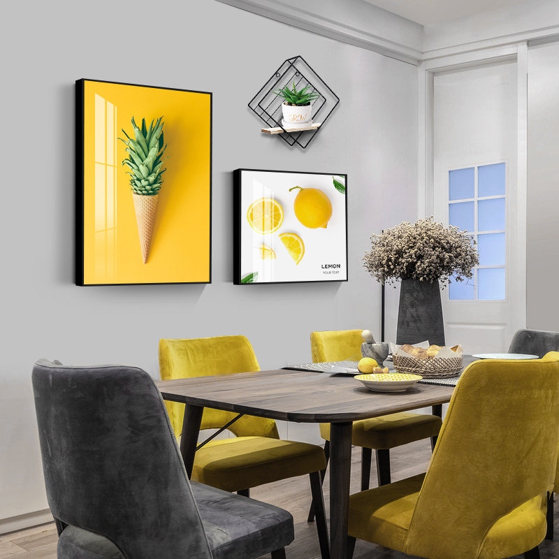 Restaurant decoration painting Nordic wall decoration in creative personality hanging painting small fresh dining room modern minimal murals