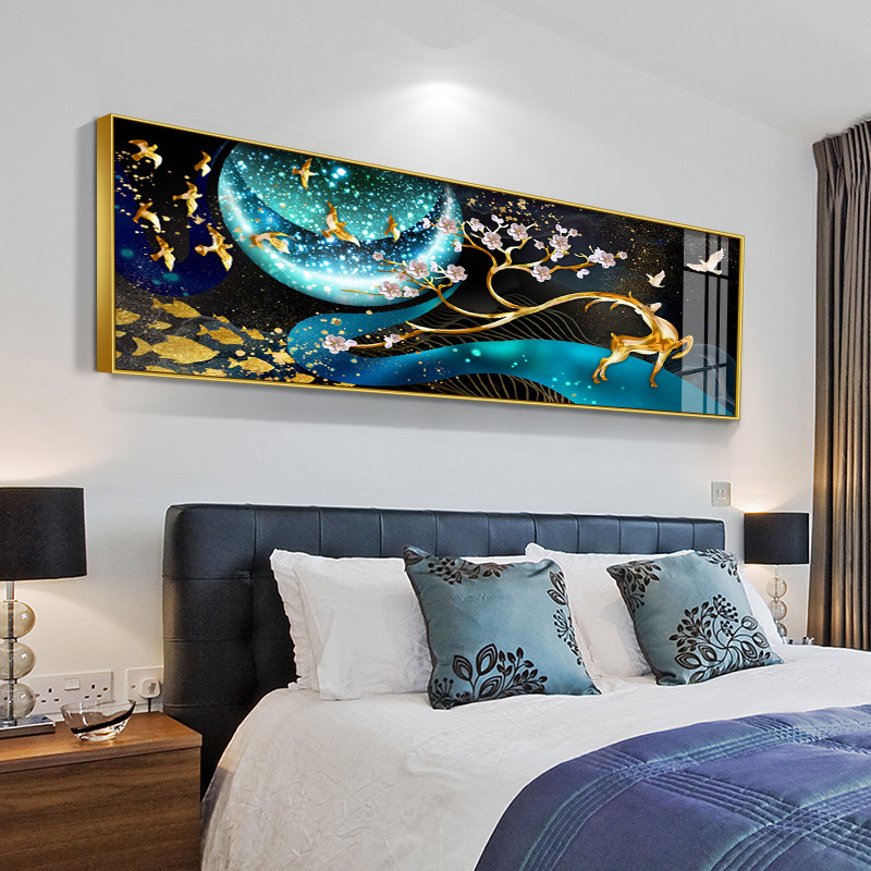 Bedroom Bedside Decoration Painting Eurostyle Room Arrangement Elk Deer Hung Painting Living-room Background Wall Cozy Modern Minimalist Fresco