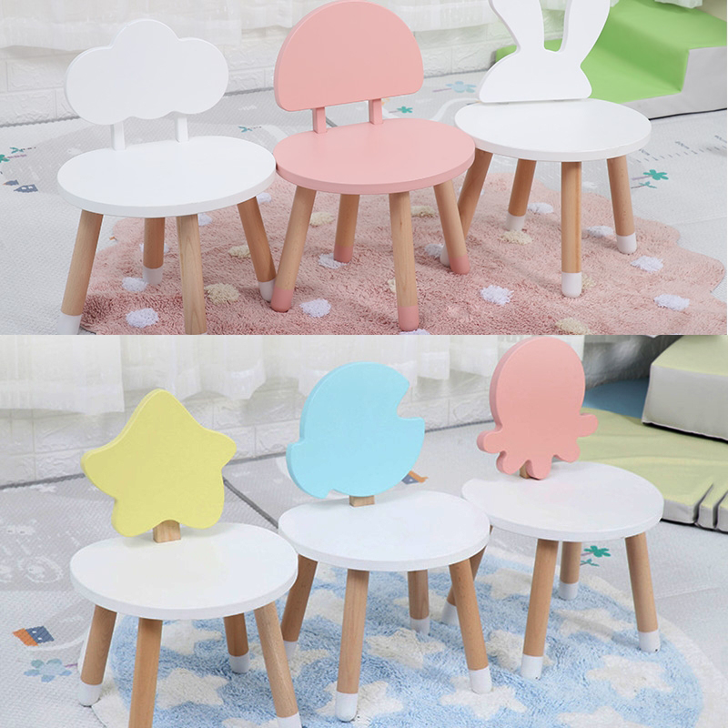 Children's chair backrest Baby cartoon small bench Learning to eat stool Baby dining chair non-slip home game chair