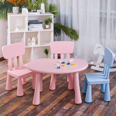Household simple children's table and chair set Kindergarten table and chair Baby learning table Household desk toy table plastic