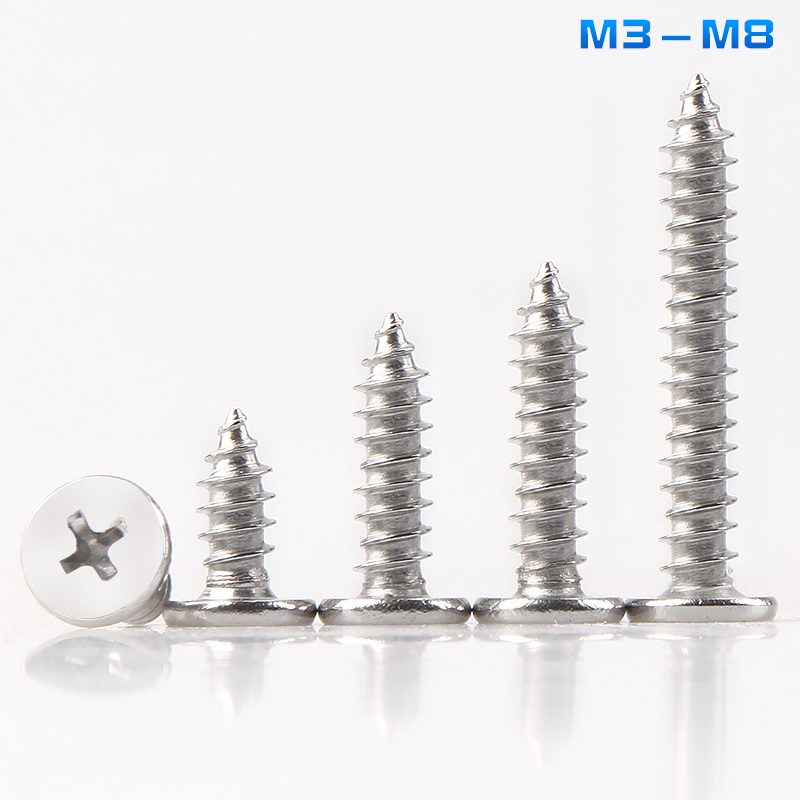 304 stainless steel flat head self-tapping screw CA ultra-thin head cross self-tapping screws 2M3M4M5M6mm