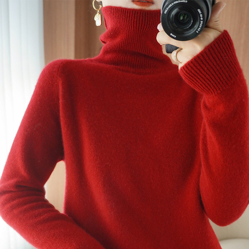 Diitudun 2021 Winter new high collar cashmere sweater with shoulder sleeves 100% sheep sweater sweater knit