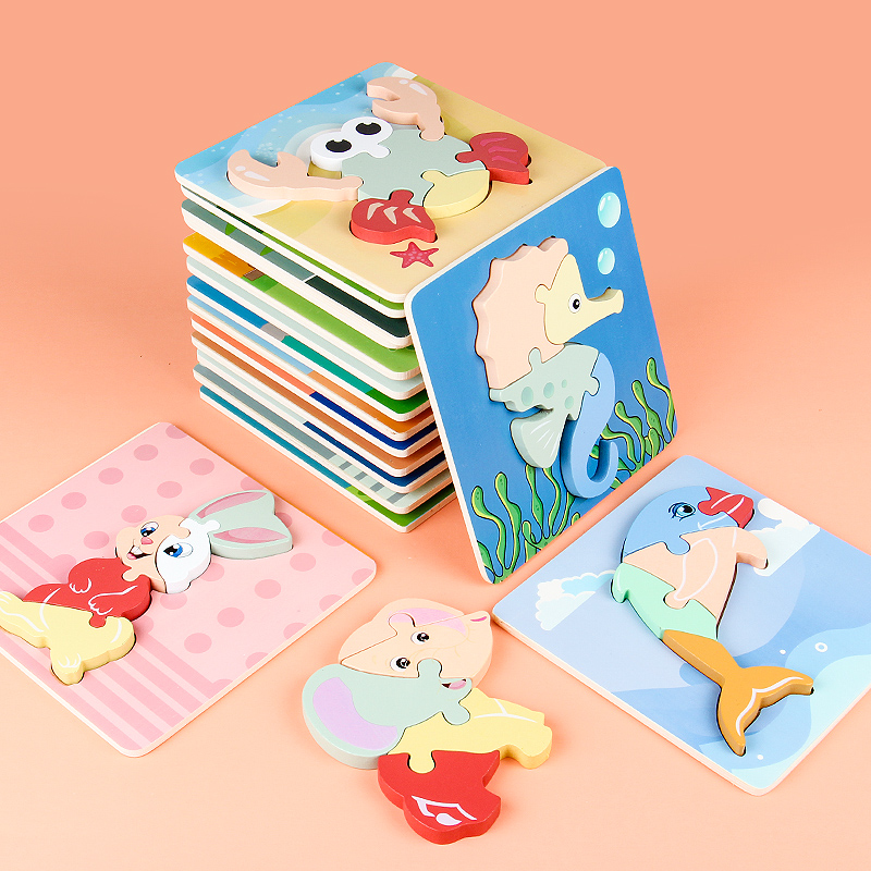 Toddler puzzle child Puzzle Force 3 Baby Early Teach Multifunction Toy 2 Moving Brain 4 Little Boy 5 Girls 6 Wood