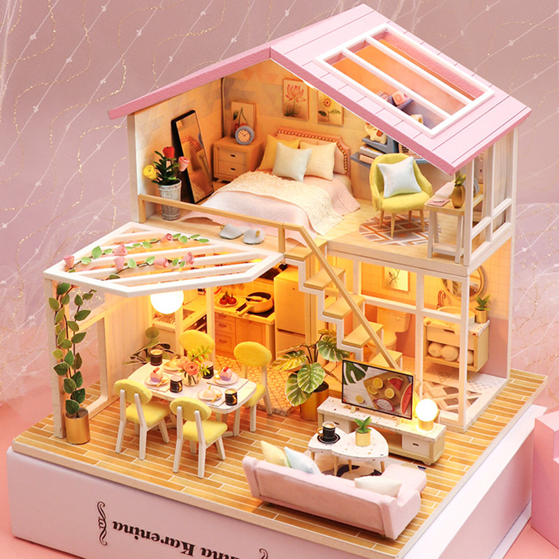 Diy Cottage Honey Honey Loft Villa manually making house model assembly creative birthday gift girls
