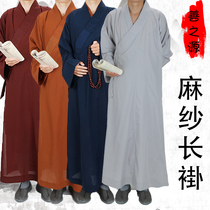 Good fate monk clothing hemp coat male new summer thin gown monk monk monk monk summer female bhikkhus