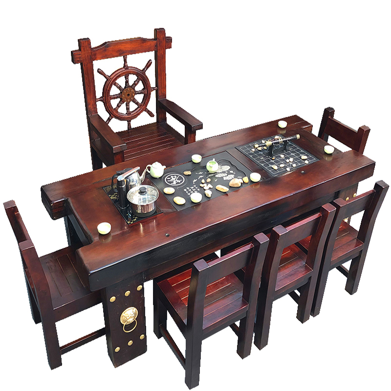 The old ship wood tea table and chair combination of Chinese style tea art all contracted from The solid wood furniture make tea table, tea table table